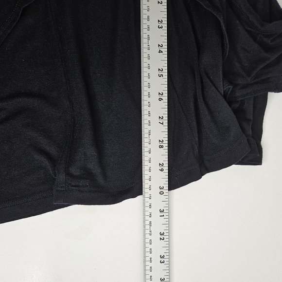 Caribe Blouse Black Womens  Blouse Rounded Neck X Large 2 Pockets on Front Side - Picture 9 of 9